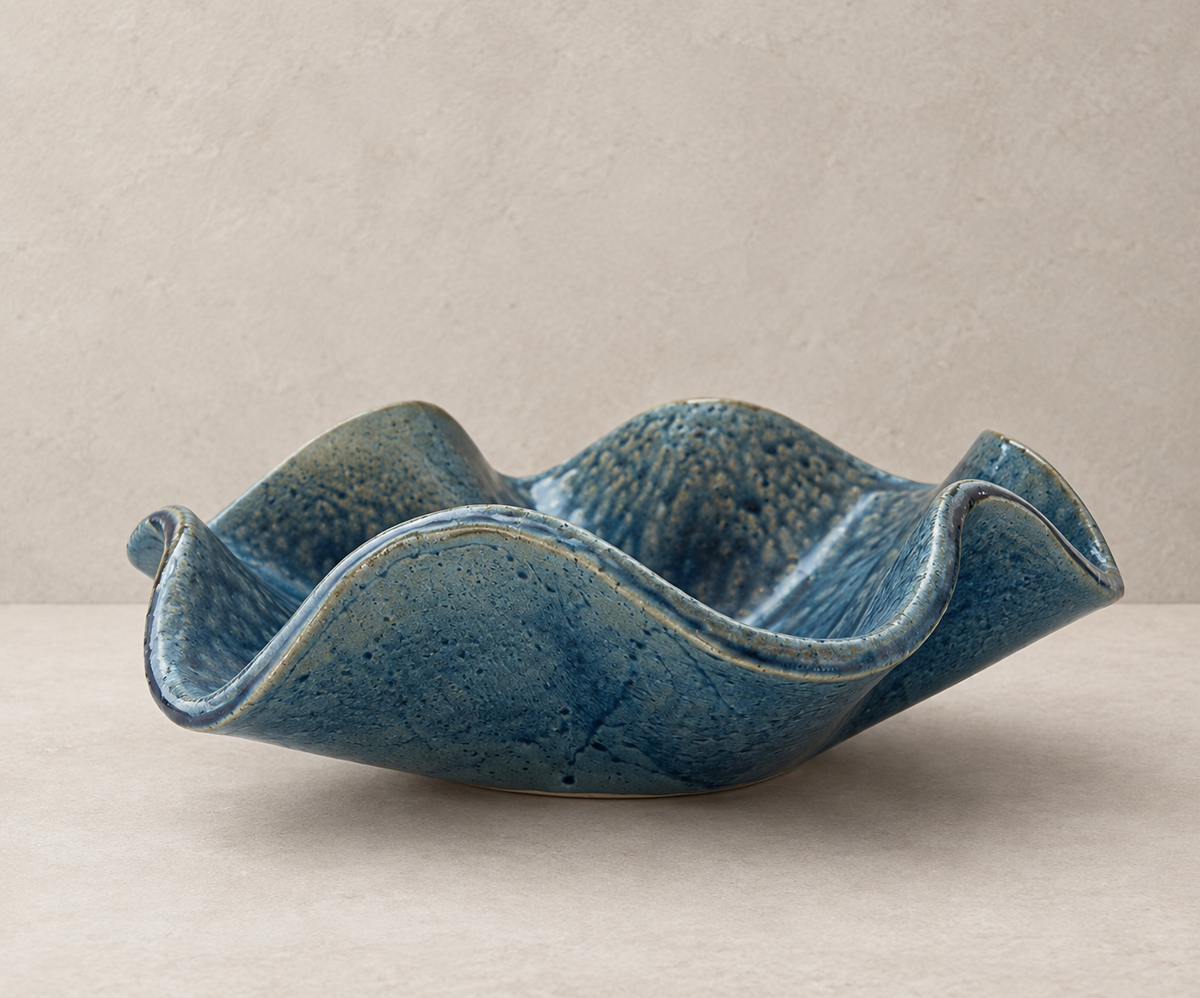 Blue Sculptural Bowl