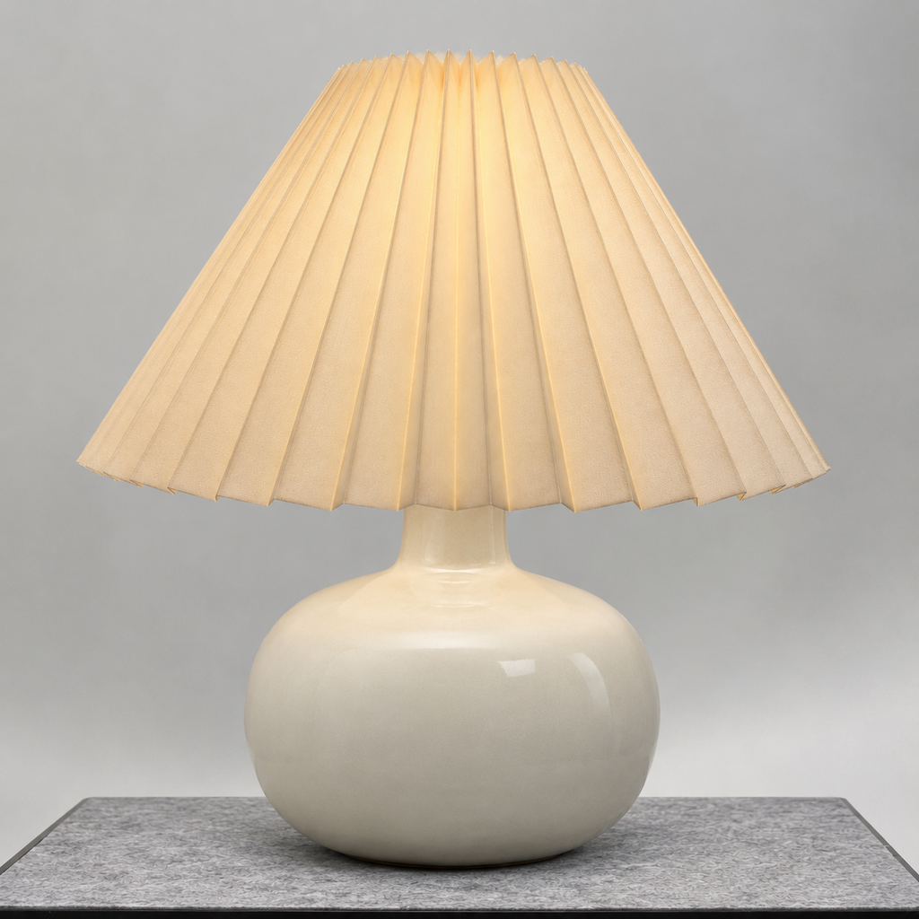 Elegant Pleated Ceramic Table Lamp