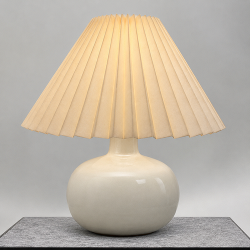 Elegant Pleated Ceramic Table Lamp