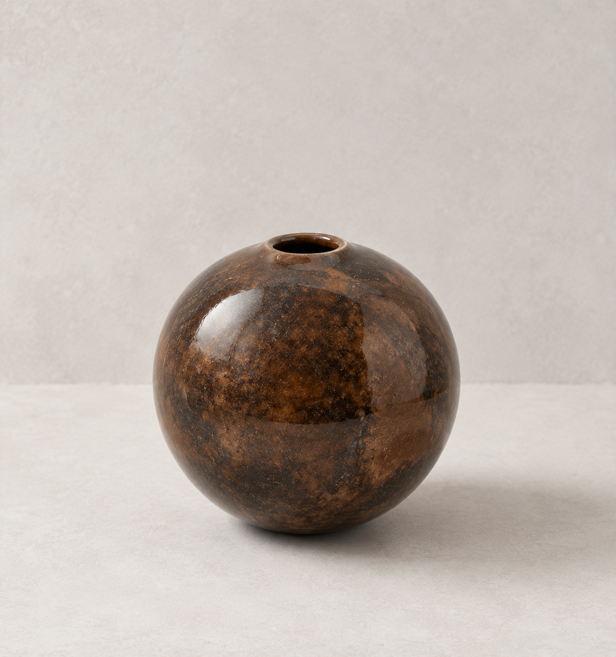 Tenmoku Ceramic Orb Vase